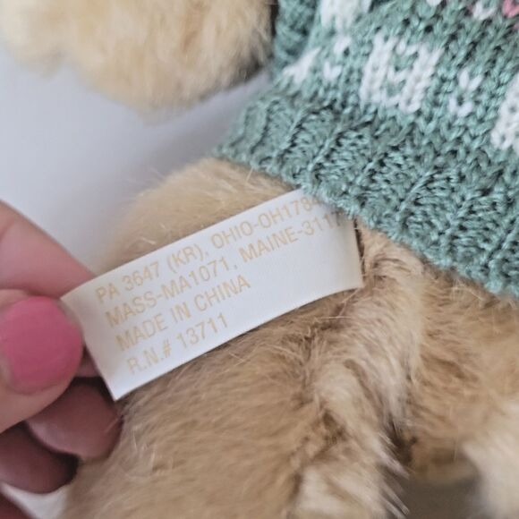Honeysuckle Hollow 11" Fuzzy Plush Teddy Bear with Sweater & Hat jointed Vintage - Picture 9 of 12